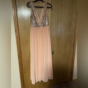 Lulus peach rose gold sequin dress